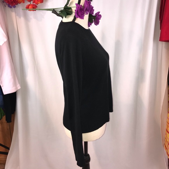 Vintage 90’s silk blend ribbed black sweater - Picture 6 of 8